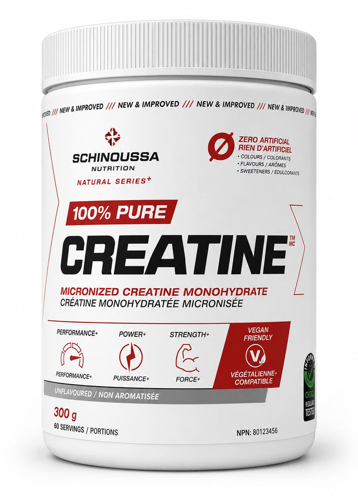 Schinoussa 100% Pure Creatine Monohydrate 300g – Micronized Creatine – Canadian Owned – Performance, Power & Strength