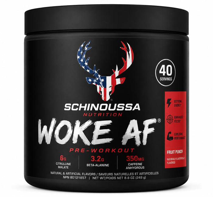 Schinoussa Woke AF Pre-Workout – Fruit Punch (40 Servings)